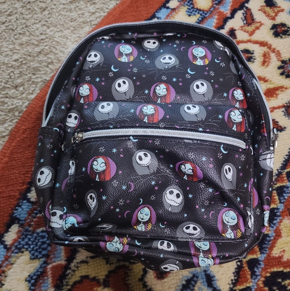 NWT Nightmare Before Christmas Black Mini Backpack with Print